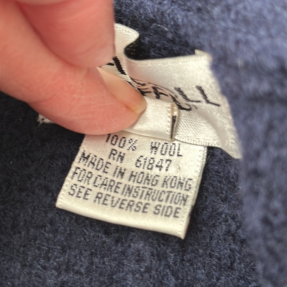 Carroll Reed 100% Wool Blue button down Long sleeve sweater jacket size 8 - Picture 14 of 16
